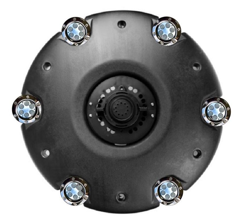 Плавающий фонтан-аэратор с подсветкой FJ 700 White Led Pondtech